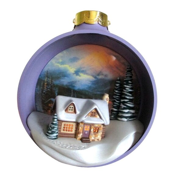 Hallmark 1997 Thomas Kinkade Christmas Ornament Light Cover Warmth Of Home - Picture 1 of 7